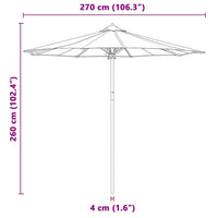 Ombrello da giardino Grigio scuro 270 x 270 x 260 cm Bambù 4108088