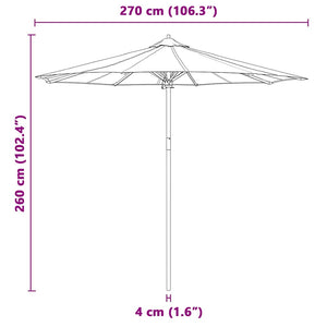 Ombrello da giardino Grigio scuro 270 x 270 x 260 cm Bambù 4108088