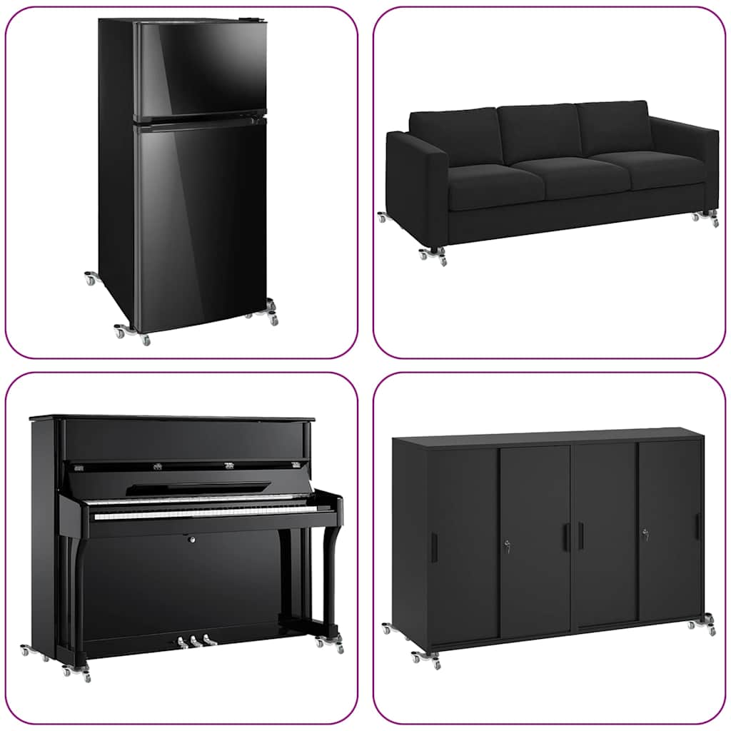 Ruote per mobili 4 pz 16x14,5x5,5 cm Acciaio 180 kg