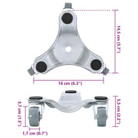 Ruote per mobili 4 pz 16x14,5x5,5 cm Acciaio 180 kg