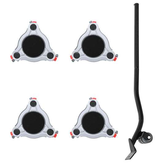 Ruote per mobili 4 pz con sollevatore 14,5x13,5x4 cm Acciaio 400 kg