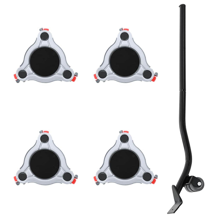 Ruote per mobili 4 pz con sollevatore 14,5x13,5x4 cm Acciaio 400 kg