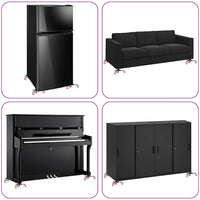 Ruote per mobili 4 pz con sollevatore 14,5x13,5x4 cm Acciaio 400 kg