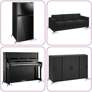 Ruote per mobili 4 pz con sollevatore 19x17,5x6 cm Acciaio 1000 kg 42002558