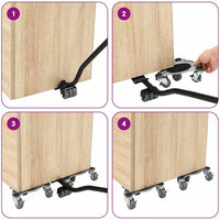 Ruote per mobili 4 pz con sollevatore 19x17,5x6 cm Acciaio 1000 kg 42002558