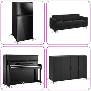 vidaXL Ruote per mobili 4 pz con sollevatore 15,5x15,5x5,5 cm Acciaio 1000 kg