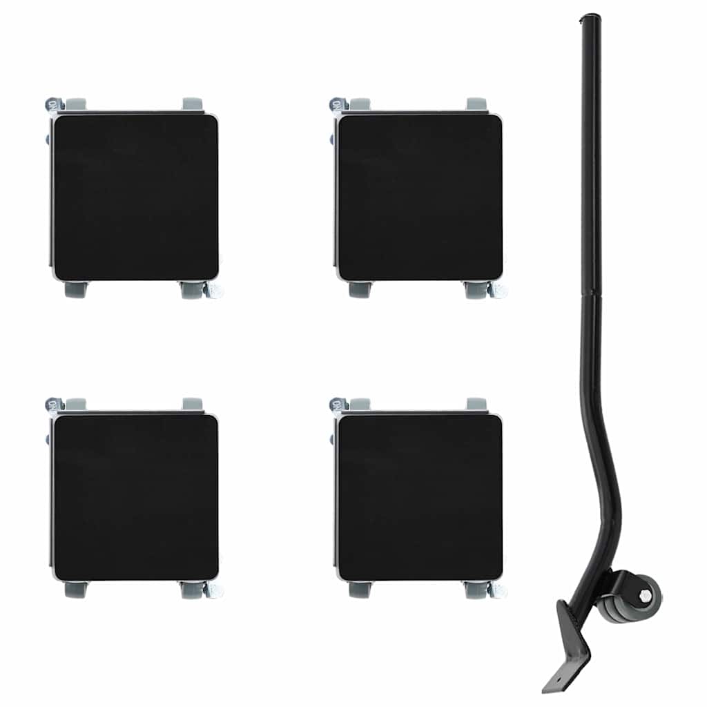 Ruote per mobili 4 pz con sollevatore 13,5x13,5x6 cm Acciaio 1300 kg