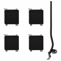 Ruote per mobili 4 pz con sollevatore 13,5x13,5x6 cm Acciaio 1300 kg