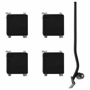 Ruote per mobili 4 pz con sollevatore 13,5x13,5x6 cm Acciaio 1300 kg