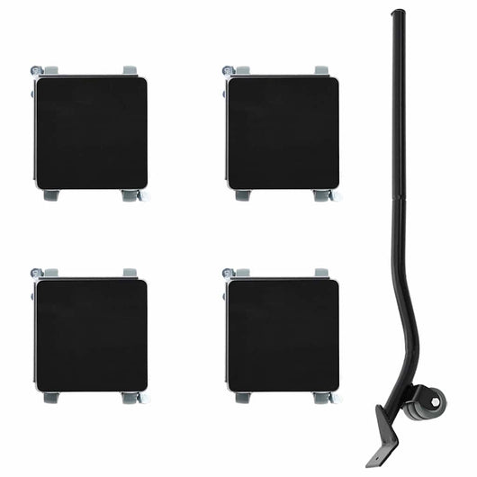 Ruote per mobili 4 pz con sollevatore 13,5x13,5x6 cm Acciaio 1300 kg