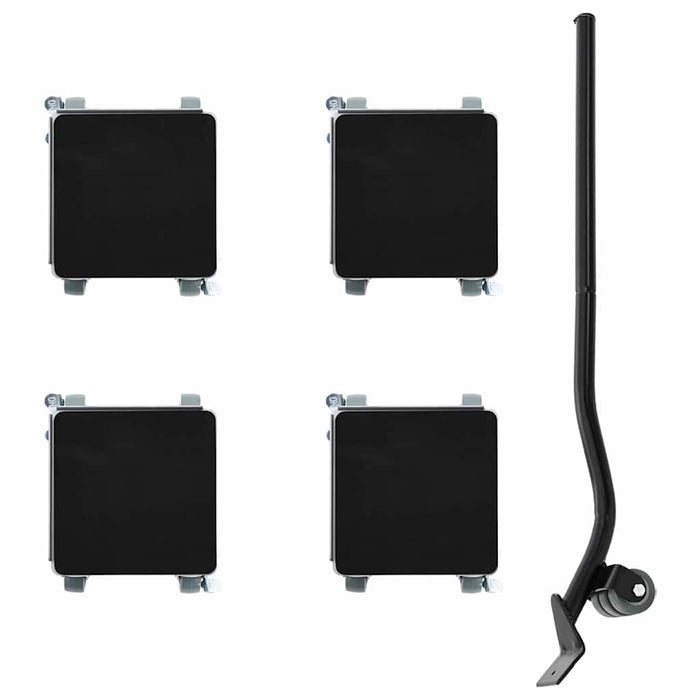 Ruote per mobili 4 pz con sollevatore 13,5x13,5x6 cm Acciaio 1300 kg