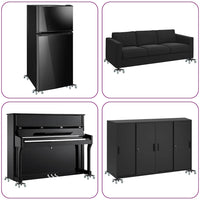 Ruote per mobili 4 pz con sollevatore 13,5x13,5x6 cm Acciaio 1300 kg