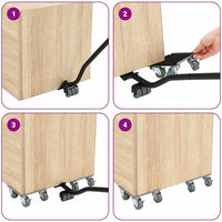Ruote per mobili 4 pz con sollevatore 13,5x13,5x6 cm Acciaio 1300 kg