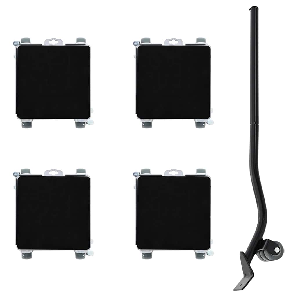 Ruote per mobili 4 pz con sollevatore 17,5x16x7,5 cm Acciaio 1600 kg