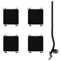 Ruote per mobili 4 pz con sollevatore 17,5x16x7,5 cm Acciaio 1600 kg