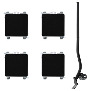 Ruote per mobili 4 pz con sollevatore 17,5x16x7,5 cm Acciaio 1600 kg