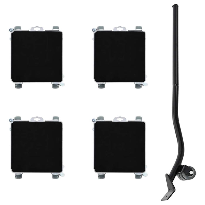 Ruote per mobili 4 pz con sollevatore 17,5x16x7,5 cm Acciaio 1600 kg