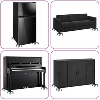 Ruote per mobili 4 pz con sollevatore 17,5x16x7,5 cm Acciaio 1600 kg