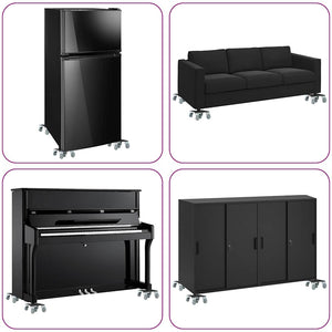 Ruote per mobili 4 pz con sollevatore 17,5x16x7,5 cm Acciaio 1600 kg