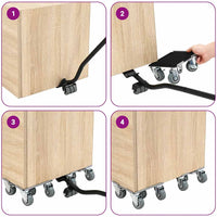 Ruote per mobili 4 pz con sollevatore 17,5x16x7,5 cm Acciaio 1600 kg