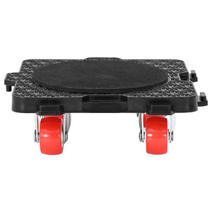 Ruote per mobili 4 pz con sollevatore Nero 13,5x13,5x4,2 cm 300 kg