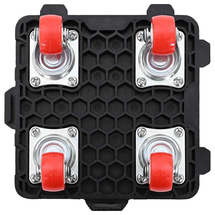 Ruote per mobili 4 pz con sollevatore Nero 13,5x13,5x4,2 cm 300 kg