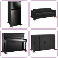 Ruote per mobili 4 pz con sollevatore Nero 13,5x13,5x4,2 cm 300 kg