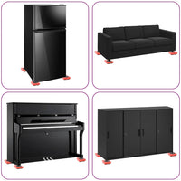 Ruote per mobili 8 pz con sollevatori Rosso 9,8x7,5x3 cm 150 kg