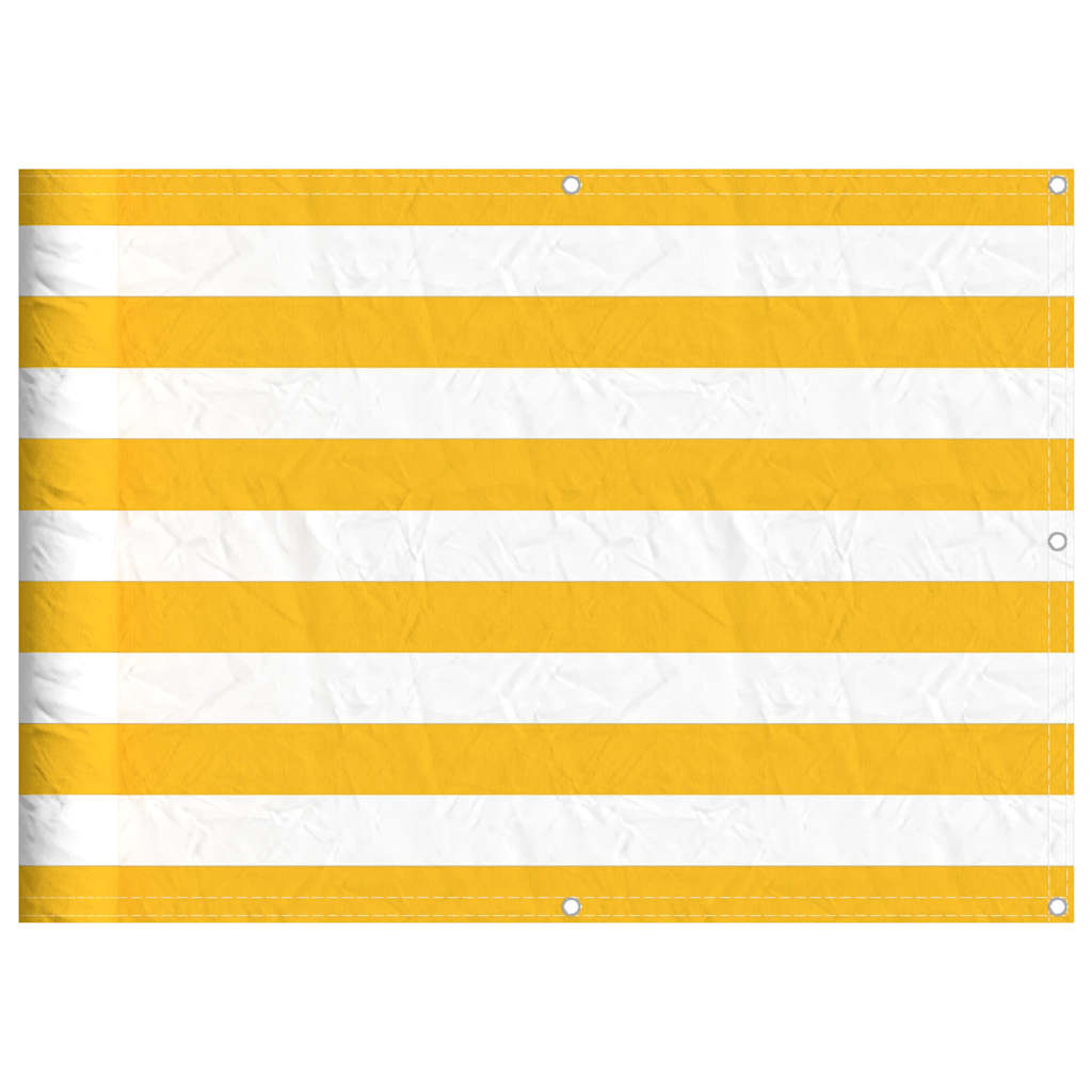 Paravento per Balcone Striscia Gialla e Bianca 75x700 cm