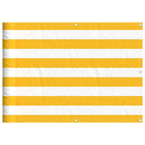 Paravento per Balcone Striscia Gialla e Bianca 75x700 cm