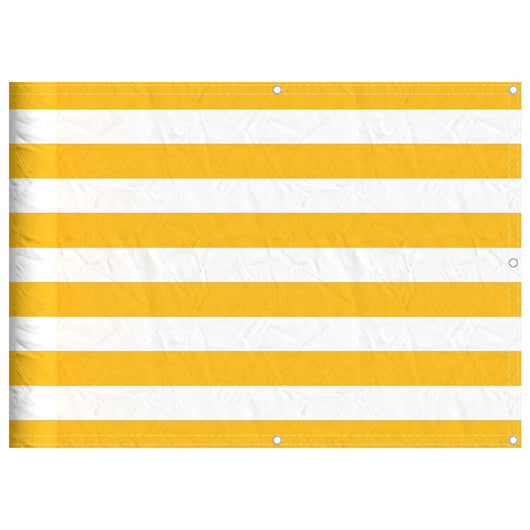 Paravento per Balcone Striscia Gialla e Bianca 75x700 cm