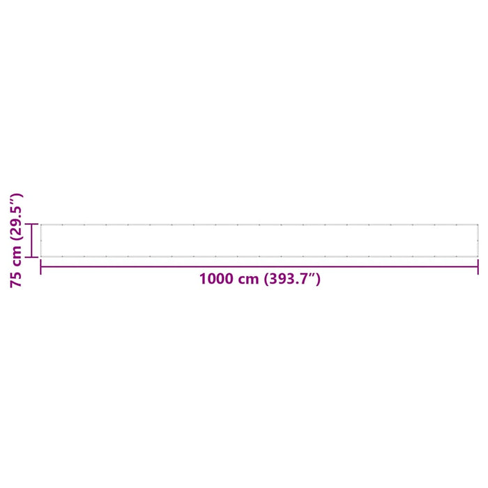 Paravento per Balcone Striscia Gialla e Bianca 75x1000 cm 42002041