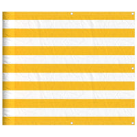 Paravento per Balcone Striscia Gialla e Bianca 90x1000 cm 42002044