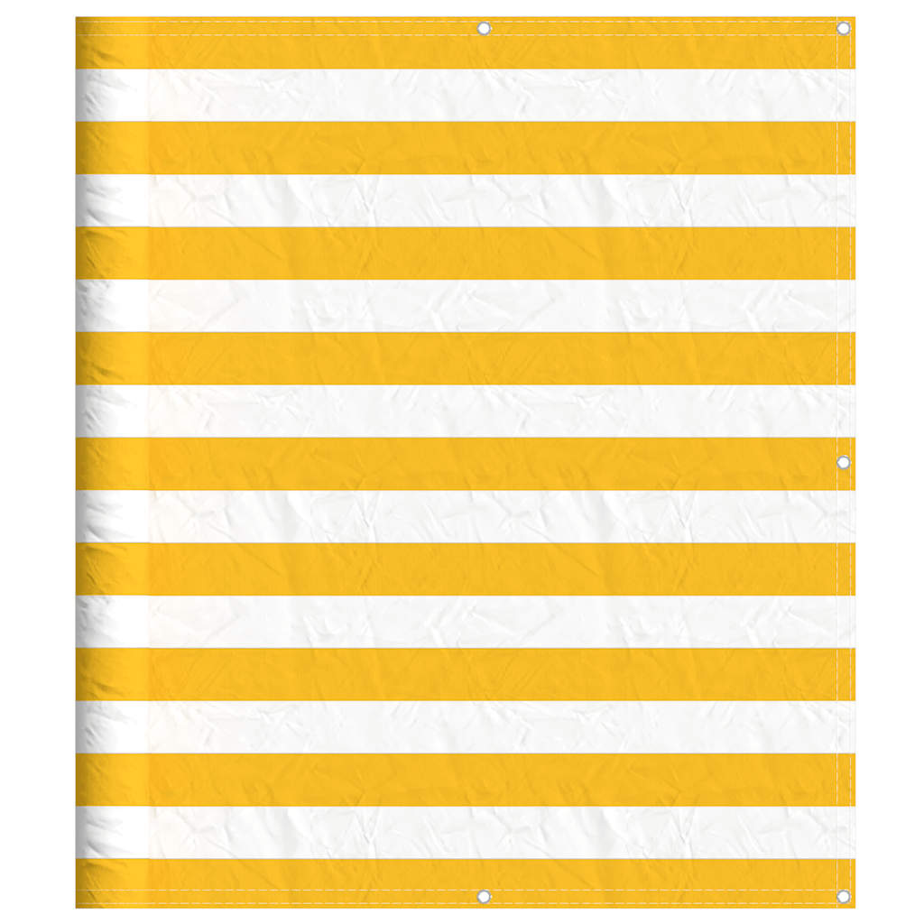 Paravento per Balcone Striscia Gialla e Bianca 120x700 cm 42002045