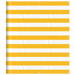 Paravento per Balcone Striscia Gialla e Bianca 120x700 cm 42002045