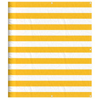 Paravento per Balcone Striscia Gialla e Bianca 120x700 cm