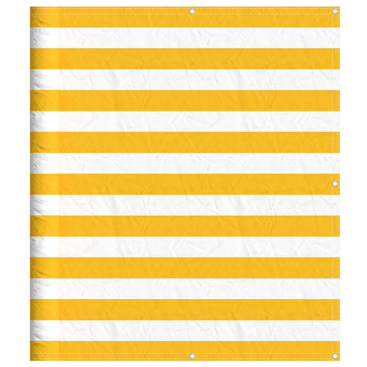 Paravento per Balcone Striscia Gialla e Bianca 120x700 cm