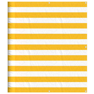 Paravento per Balcone Striscia Gialla e Bianca 120x800 cm