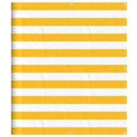 Paravento per Balcone Striscia Gialla e Bianca 120x800 cm 42002046