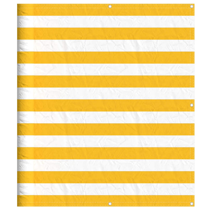 Paravento per Balcone Striscia Gialla e Bianca 120x800 cm 42002046
