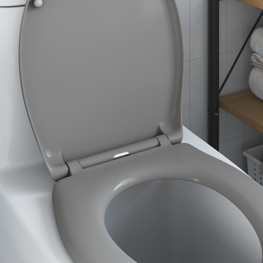Sedile del WC con rilascio rapido Grigio 44.8 x 37.3 x 4.2 cm 42002347