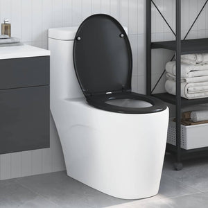 Sedile del WC con rilascio rapido Nero 44.8 x 37.3 x 4.2 cm 42002348