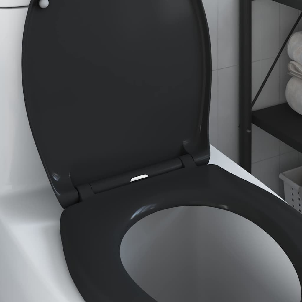 Sedile del WC con rilascio rapido Nero 44.8 x 37.3 x 4.2 cm 42002348