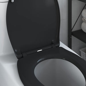 Sedile del WC con rilascio rapido Nero 44.8 x 37.3 x 4.2 cm 42002348