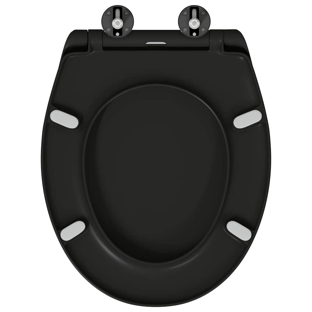 Sedile del WC con rilascio rapido Nero 44.8 x 37.3 x 4.2 cm 42002348