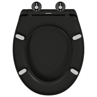 Sedile del WC con rilascio rapido Nero 44.8 x 37.3 x 4.2 cm 42002348