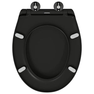 Sedile del WC con rilascio rapido Nero 44.8 x 37.3 x 4.2 cm 42002348