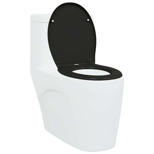 Sedile del WC con rilascio rapido Nero 44.8 x 37.3 x 4.2 cm 42002348