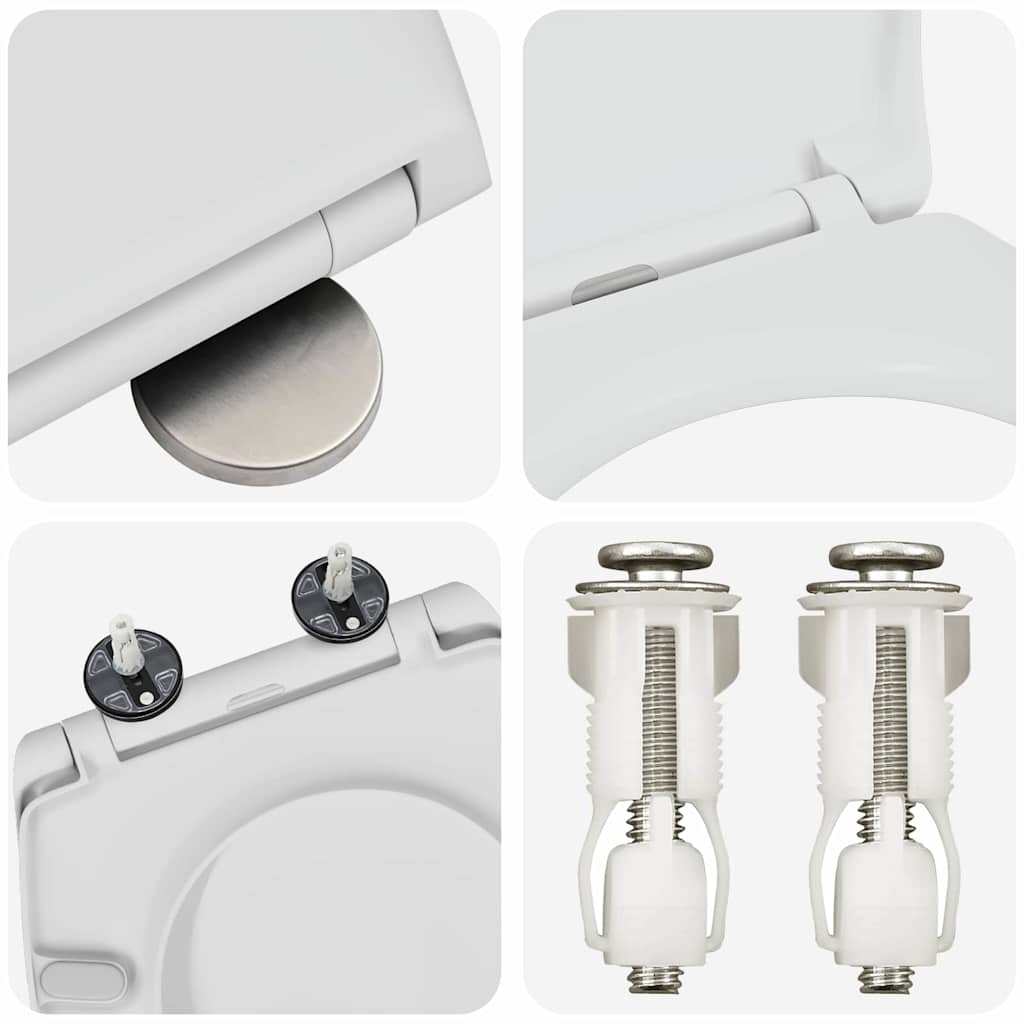 Sedile del WC con rilascio rapido Bianco 44.8 x 37.3 x 4.2 cm 42002349