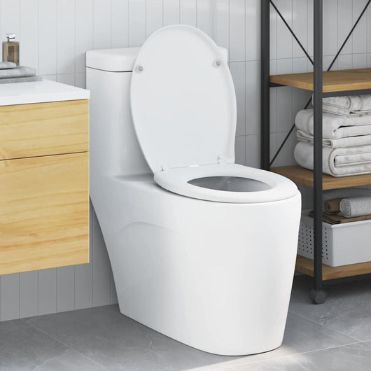 Sedile del WC con rilascio rapido Bianco 44.8 x 37.3 x 4.2 cm 42002349